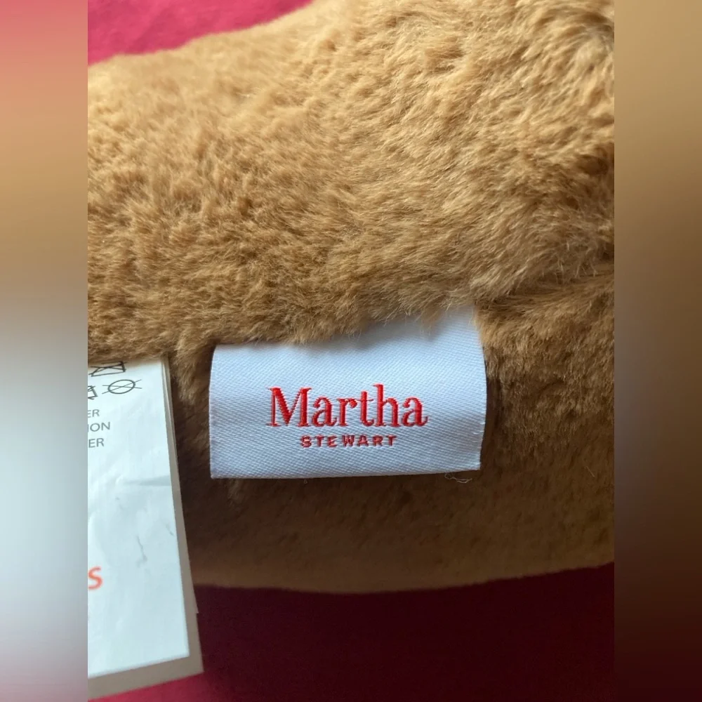Martha Stewart Gingerbread Boy Bowtie Brown Plush Pillow 17”